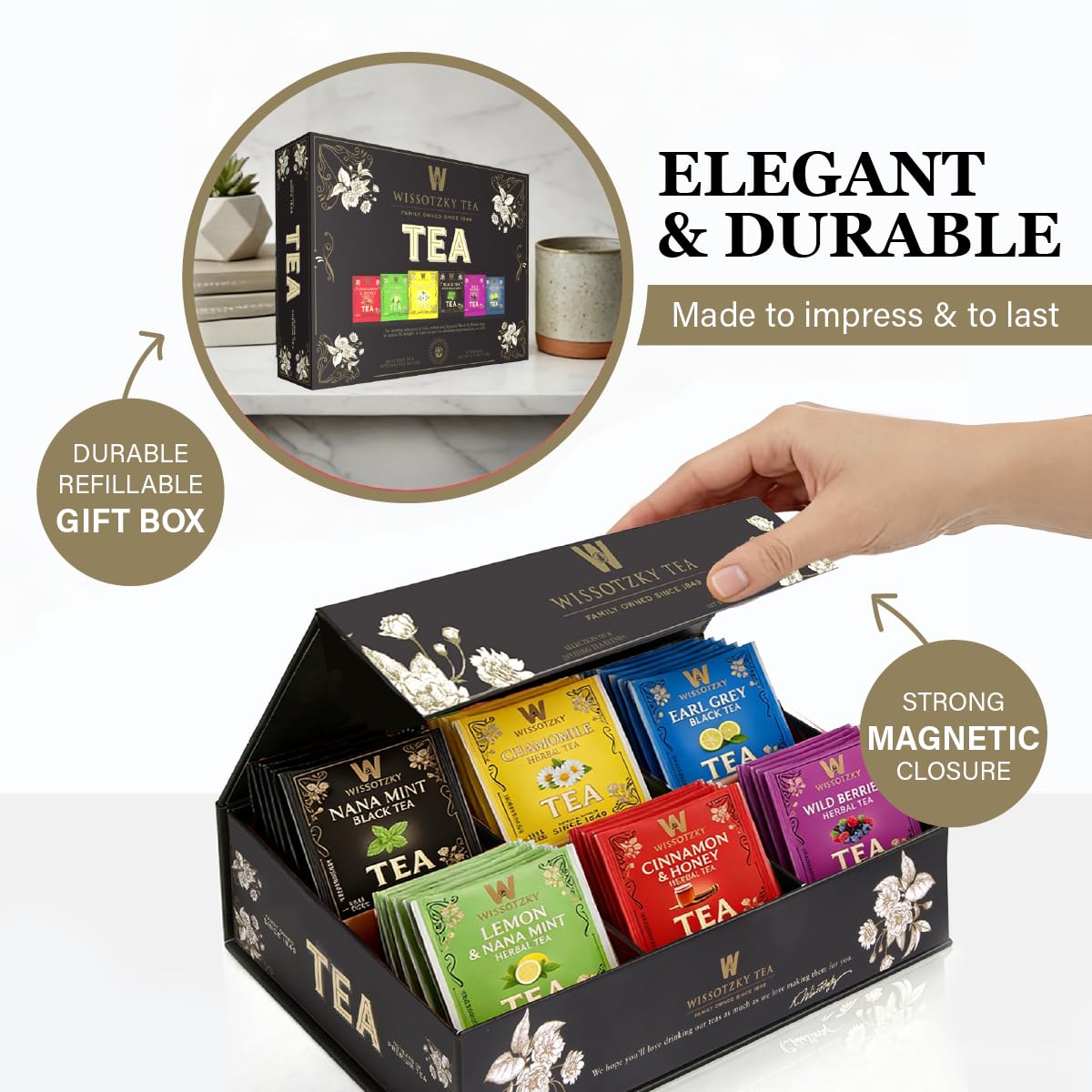 Amazon.com : Wissotzky Artisanal Tea Chest Box, Assorted Flavors